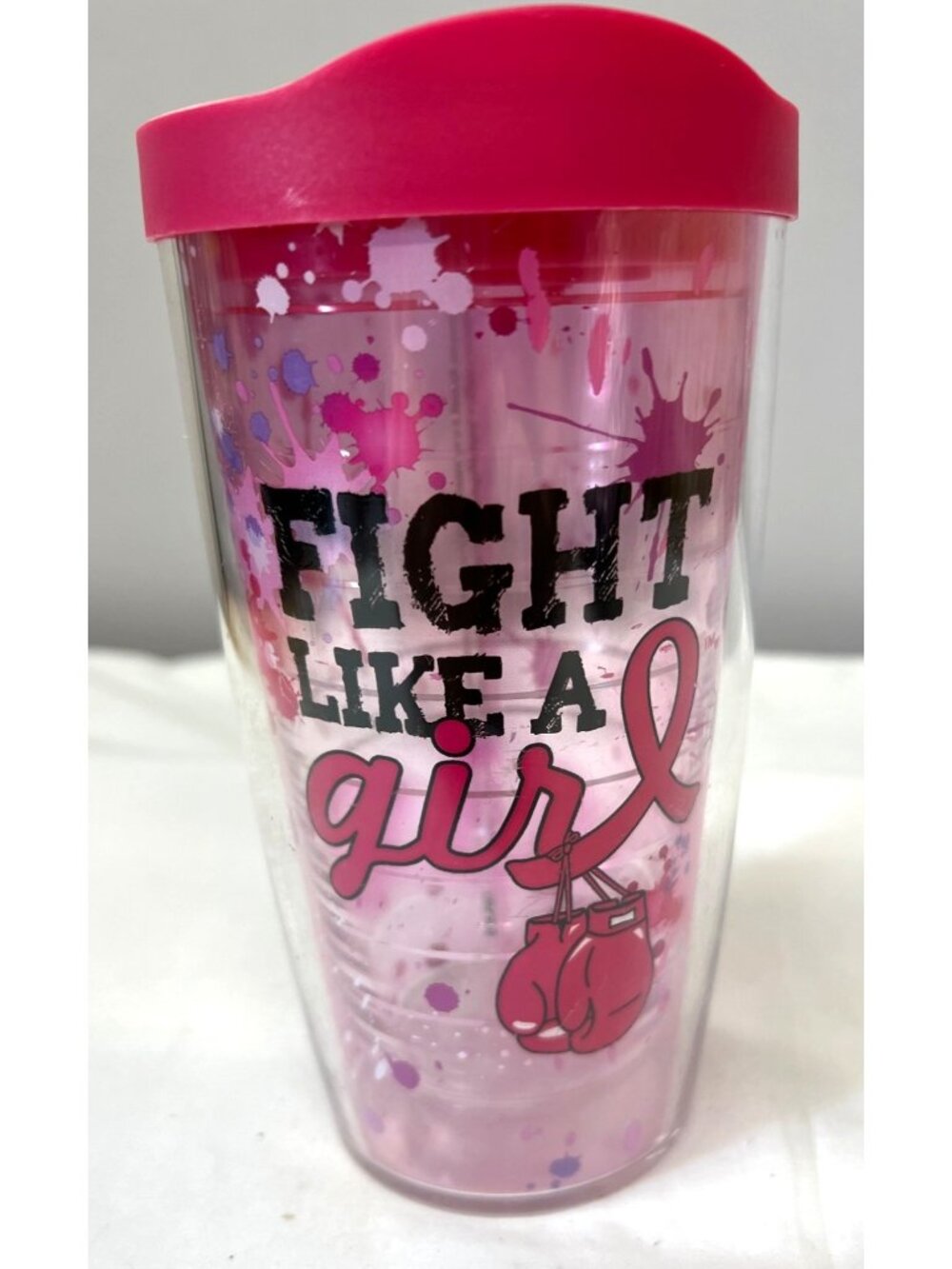 Tervis 16 Oz Pink "Fight Like A Girl" Tumbler With Lid